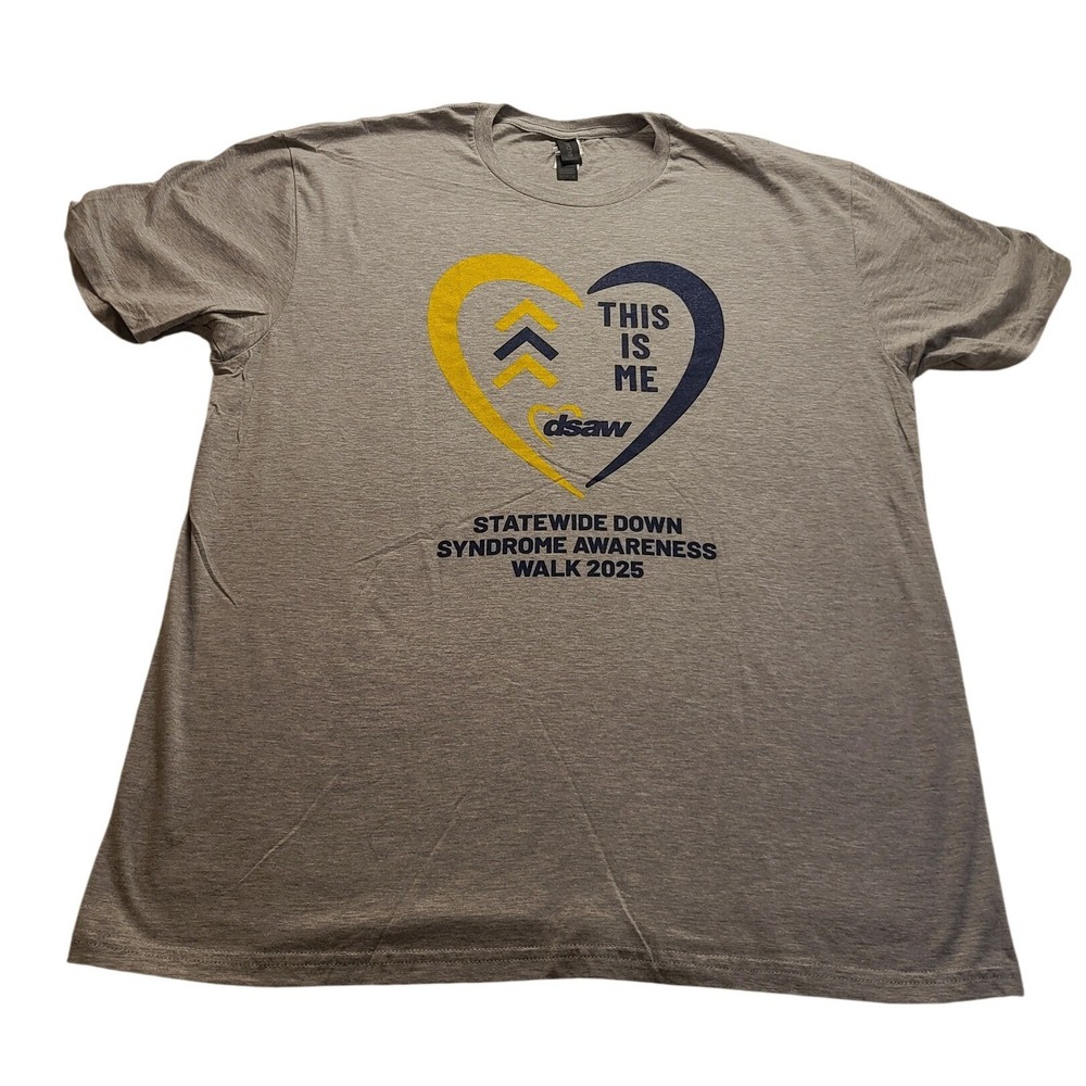 Gildan Softstyle DSAW Down Syndrome Awareness Walk 2025 Gray Men's T-Shirt XL